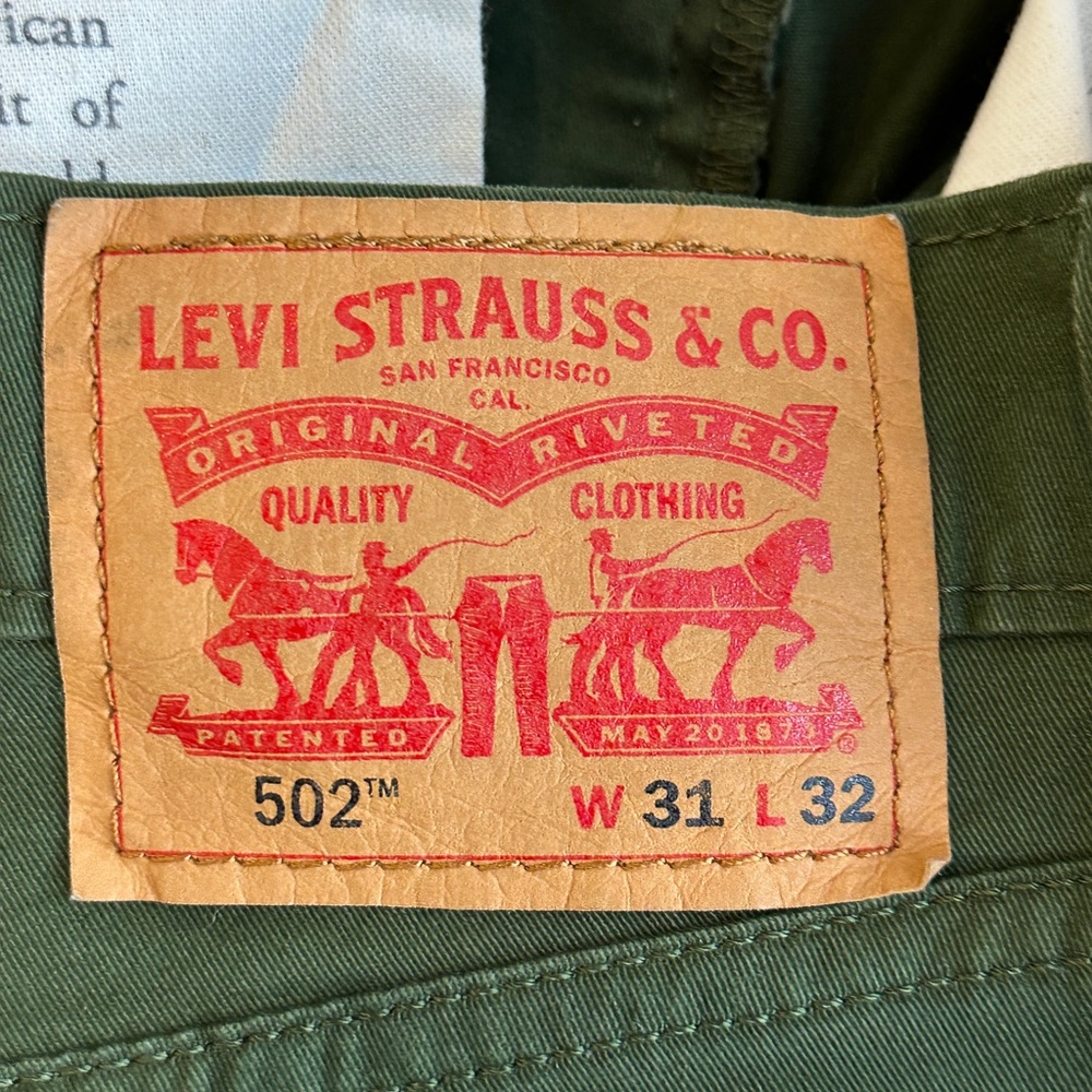 Levi's 502 Regular Taper Jeans Green W31 L32 - Picture 5 of 14